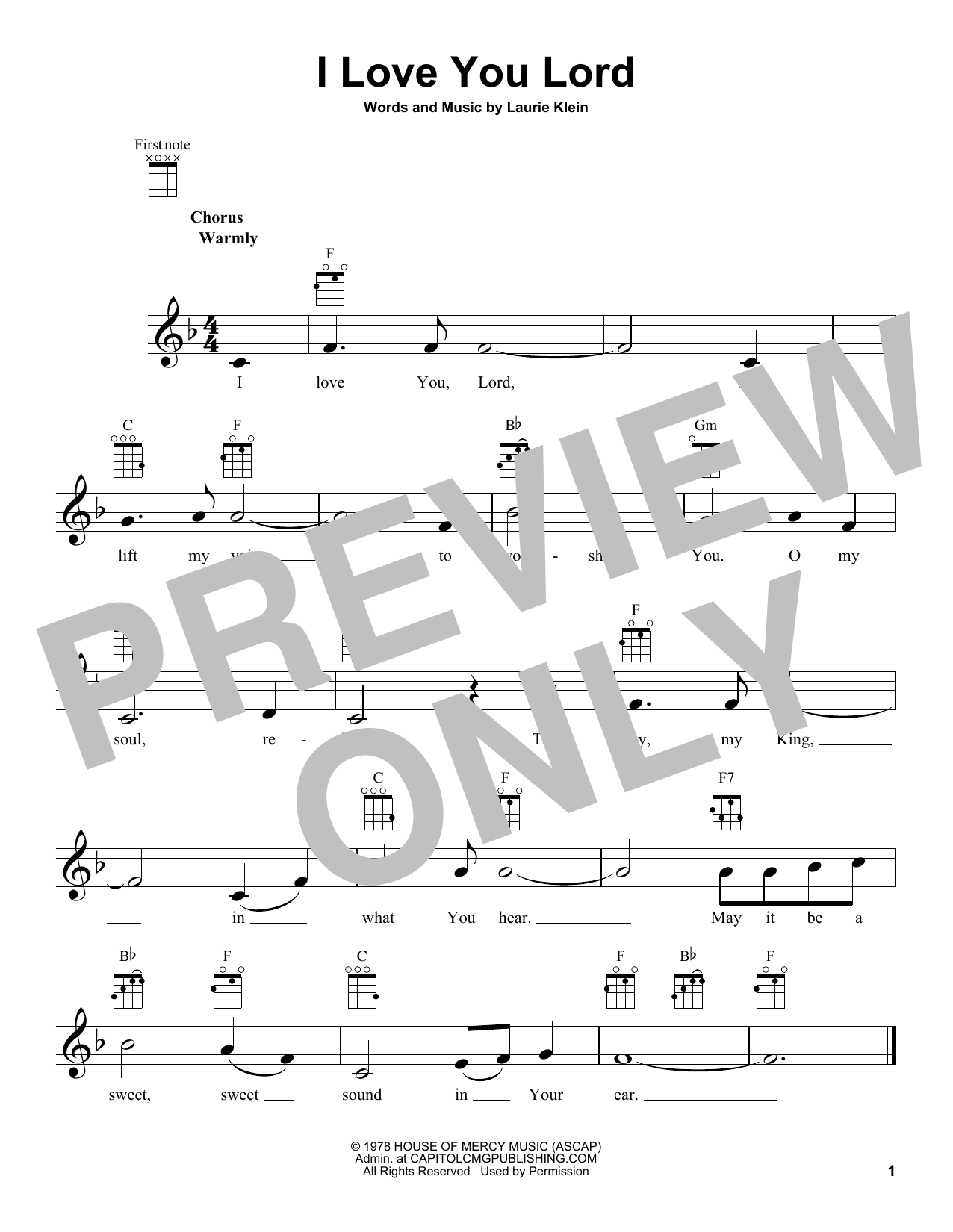 Product gallery: Page 1 of 1 I Love You Lord, Laurie Klein