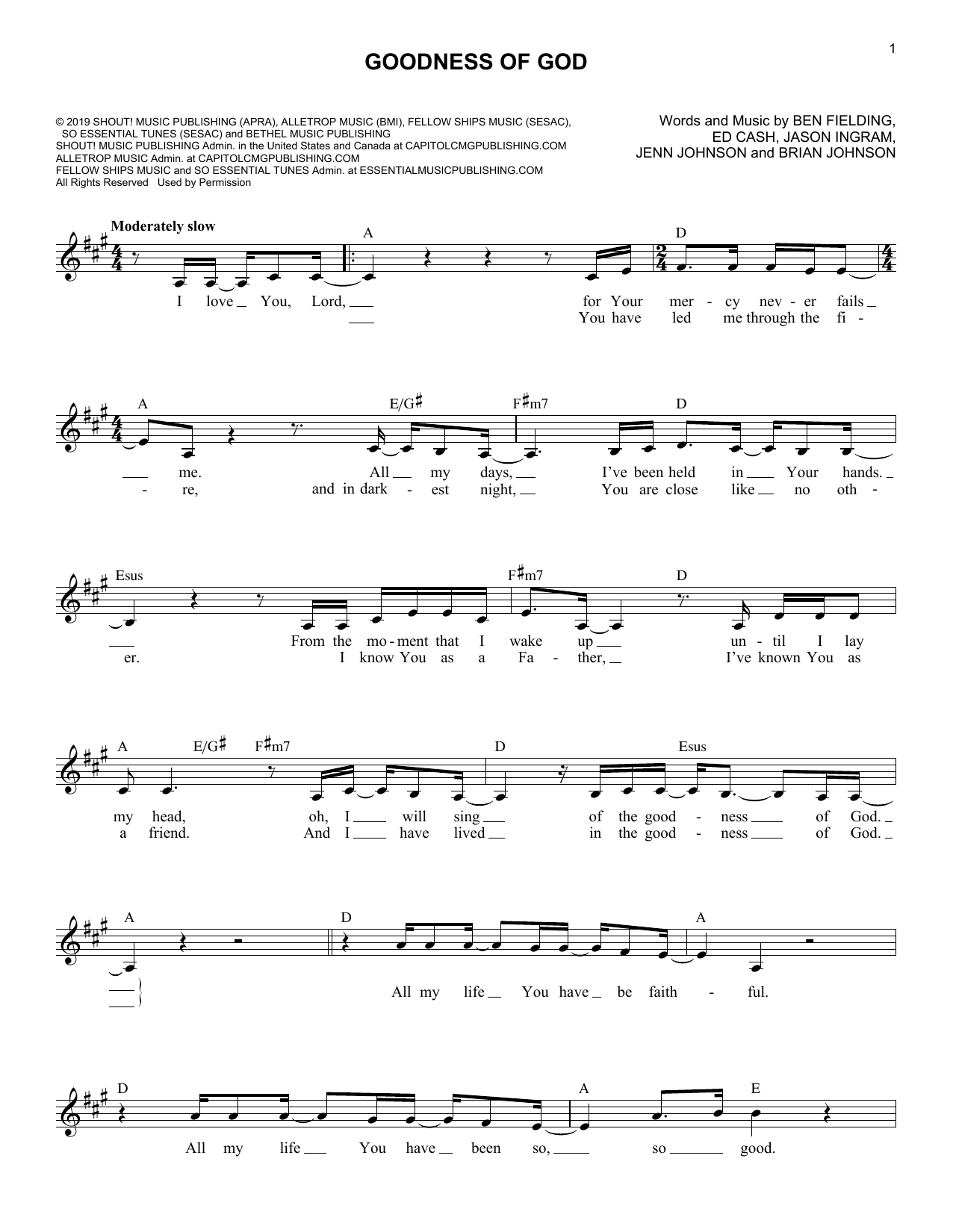 Produktgalerie: Seite 1 von 1 Goodness of God, Bethel Music and Jenn Johnson