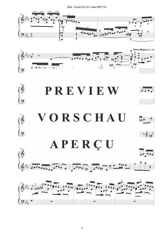 Produktgalerie: Seite 5 von 11 Toccata Nr. 2 in C-Moll BWV 911, , Cembalo/Klavier Solo
