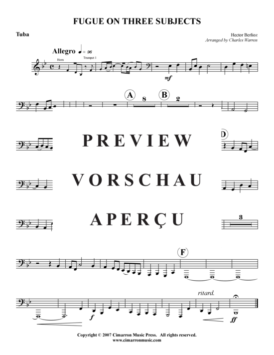 Produktgalerie: Seite 9 von 9 Fugue on Three Subjects (1829) , ,  (Blechbläserquintett)