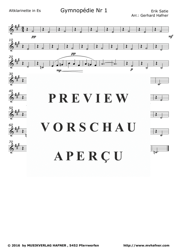 Product gallery: Page 10 of 11 Gymnopedie No. 1, , (Clarinet Quintet)