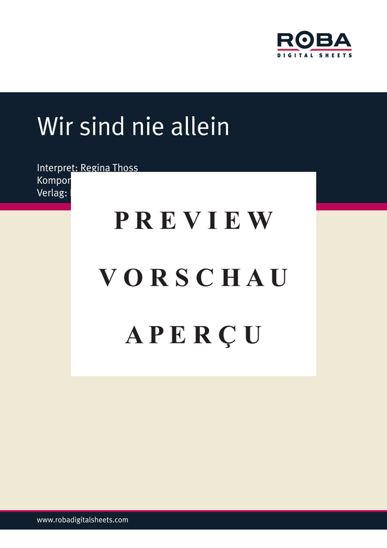 Product gallery: Page 2 of 3 Wir sind nie allein , Thoss, Regina, Piano and Voice