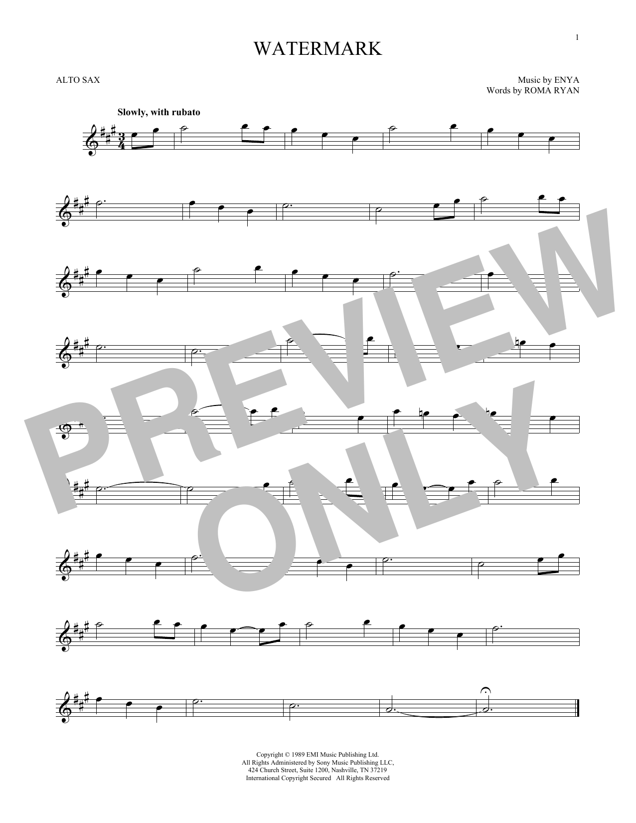 Product gallery: Page 1 of 1 Watermark, Enya