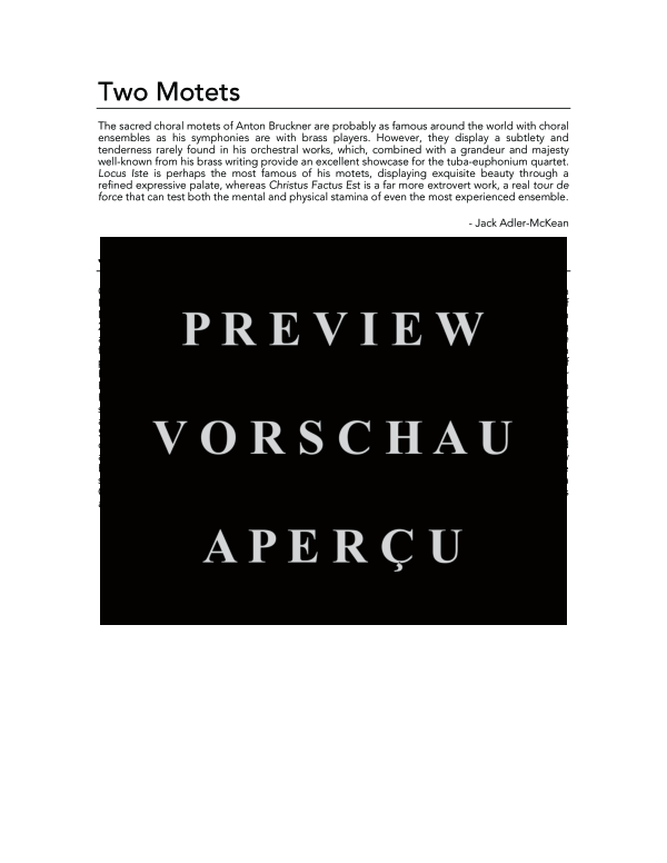 Product gallery: Page 4 of 11 Two Motets, , (Tuba Quartett EETT)