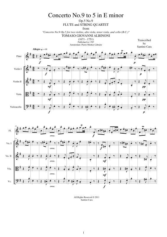 Produktbild zu: Concerto No.9 to 5 in E-Moll Op.5Tomaso Albinoni