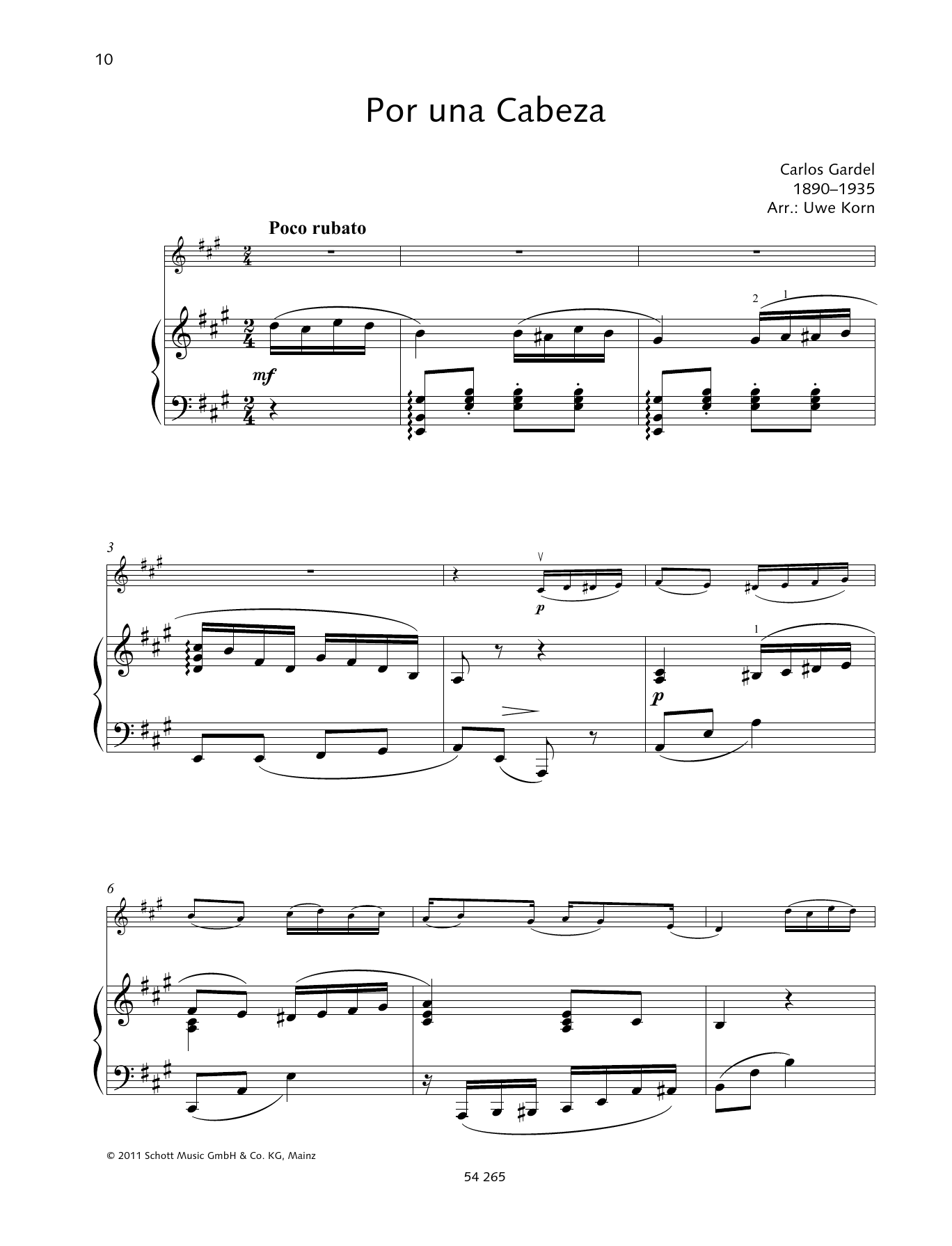 Product gallery: Page 1 of 1 Por Una Cabeza, Carlos Gardel