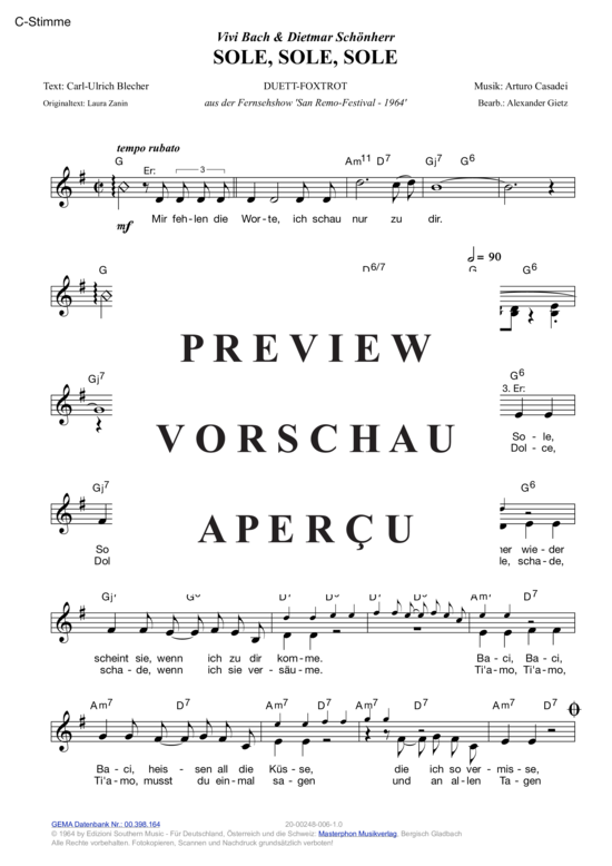 Product gallery: Page 3 of 11 Sole, Sole, Sole , Bach, Vivi & Schönherr, Dietmar, (melody parts in C/B/E flat)