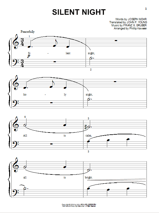 Produktgalerie: Seite 1 von 1 Silent Night (arr. Phillip Keveren), Joseph Mohr, Klavier