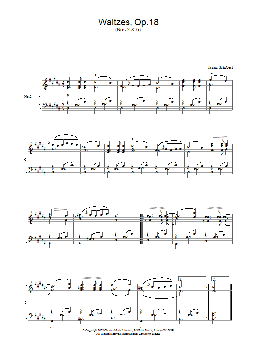 Product gallery: Page 1 of 1 Waltzes, Op.18, Franz Schubert