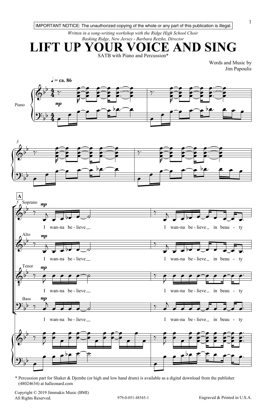 Produktbild zu: Lift Up Your Voice And Sing