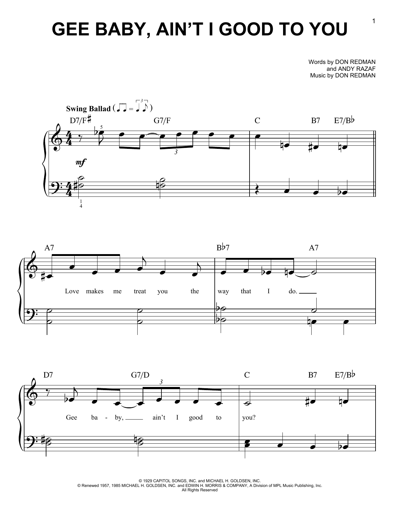 Produktgalerie: Seite 1 von 1 Gee Baby, Ain't I Good To You, The King Cole Trio, Klavier