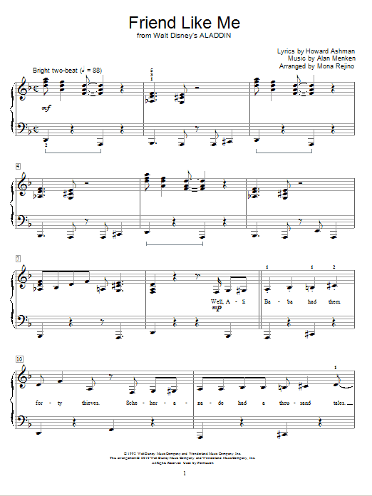 Produktbild zu: Friend Like Me (from Aladdin) (arr. Mona Rejino)