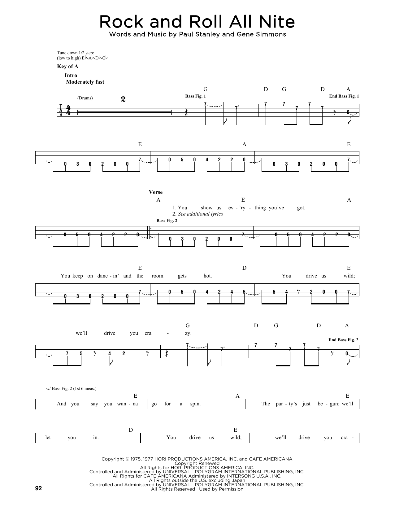 Produktgalerie: Seite 1 von 1 Rock And Roll All Nite, KISS, E-Bass, Gitarre