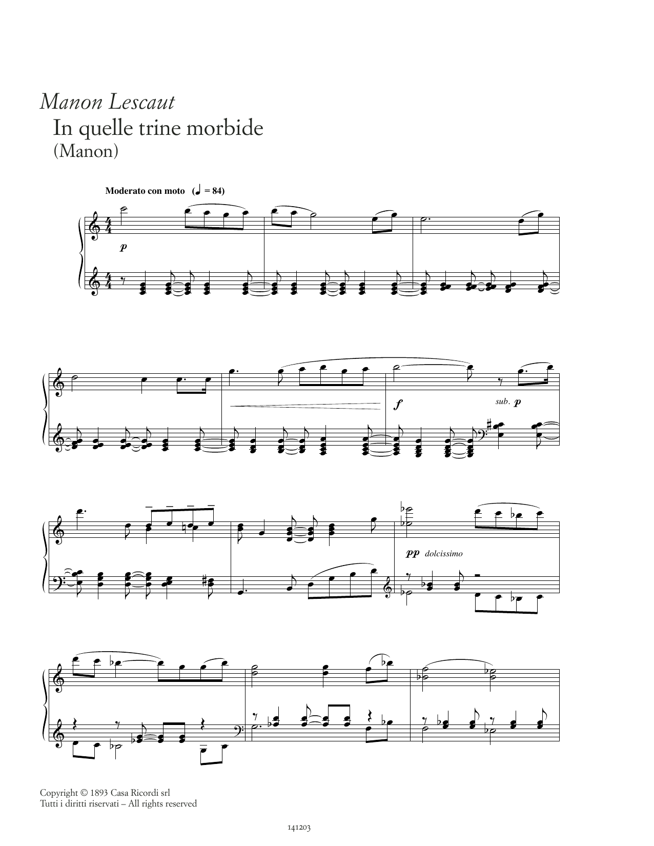 Produktbild zu:  In quelle trine morbide - Giacomo Puccini