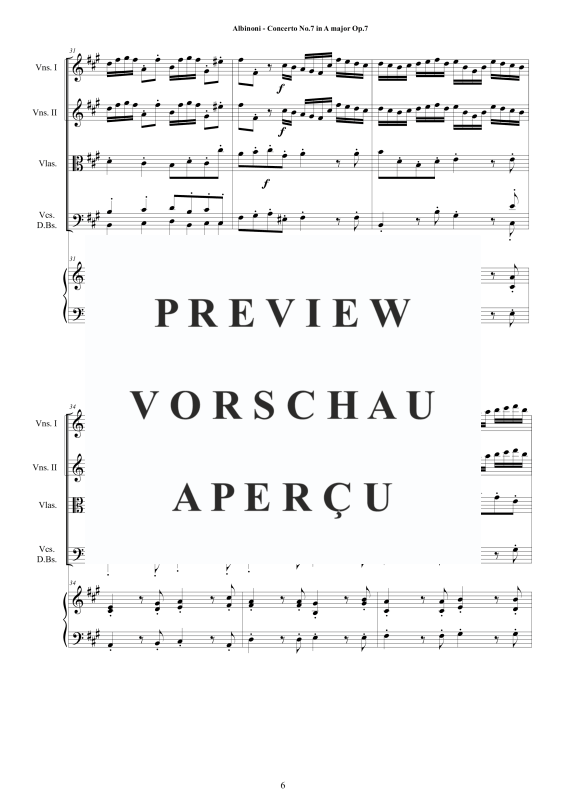 Product gallery: Page 7 of 11 Concerto No.7 in A-Dur Op.7, , String Ensemble and Harpsichord
