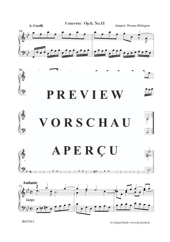 Produktgalerie: Seite 6 von 10 Concerto Op.6. No.11, , Klavier/Cembalo Solo
