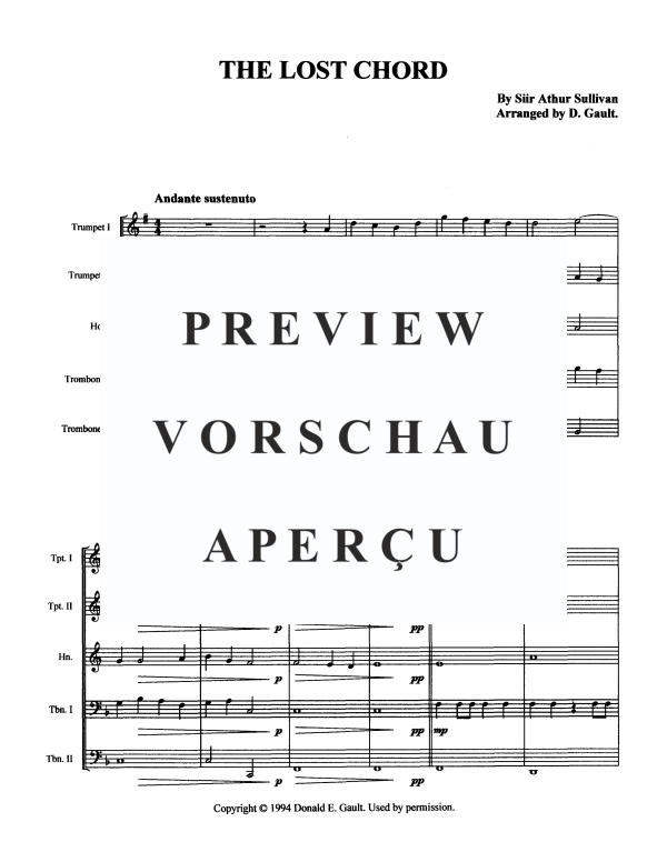 Product gallery: Page 3 of 11 The Lost Chord, , Brass Quintet