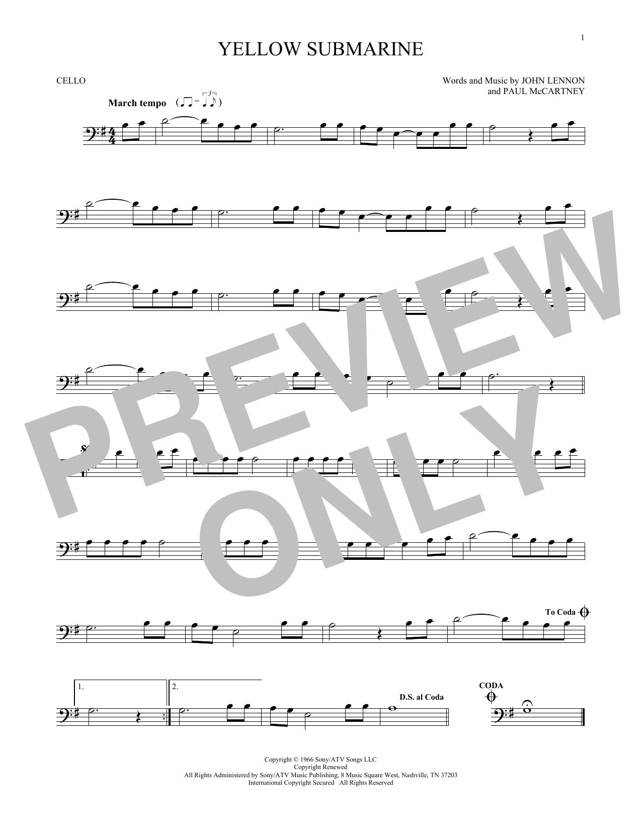 Produktgalerie: Seite 1 von 1 Yellow Submarine, The Beatles, Violoncello