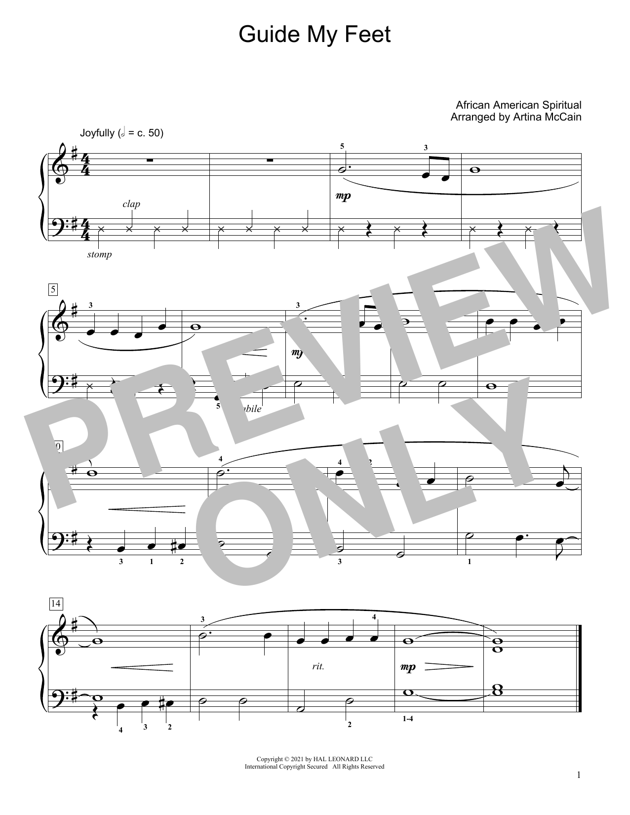 Produktbild zu: Guide My Feet (arr. Artina McCain)