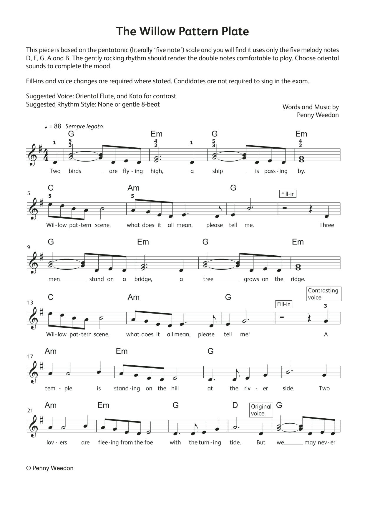 Produktgalerie: Seite 1 von 1 The Willow Pattern Plate (LCME Electronic Keyboard Grade 2 List B), Penny Weedon, Klavier