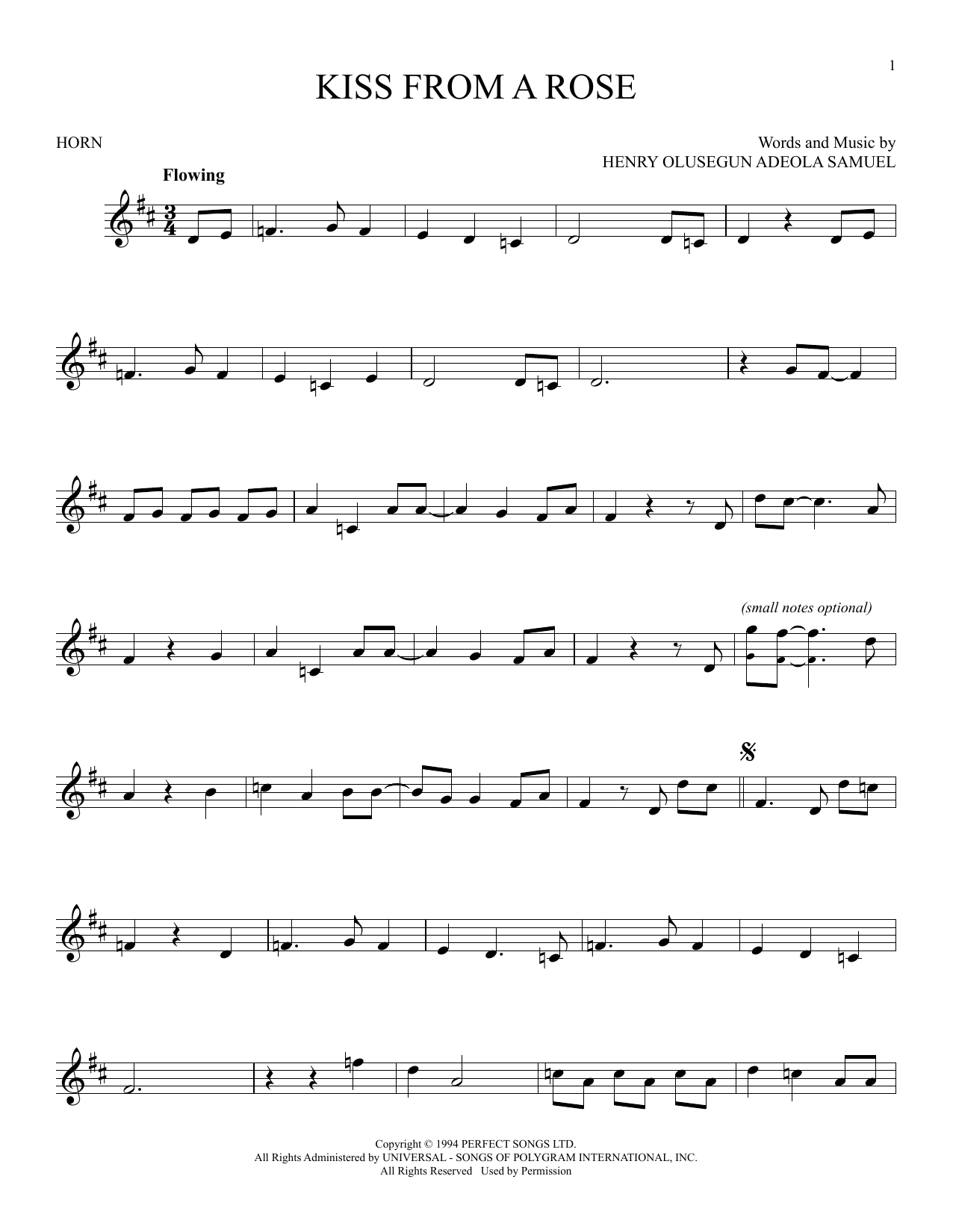 Produktgalerie: Seite 1 von 1 Kiss From A Rose, Seal, Horn