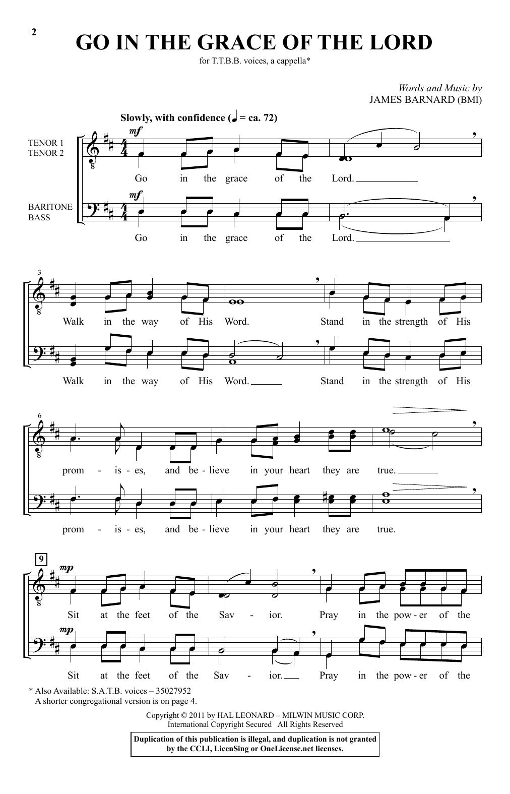 Produktbild zu: Go In The Grace Of The Lord