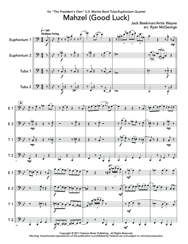 Product gallery: Page 1 of 11 Mahzel, , (Tuba Quartett EETT)