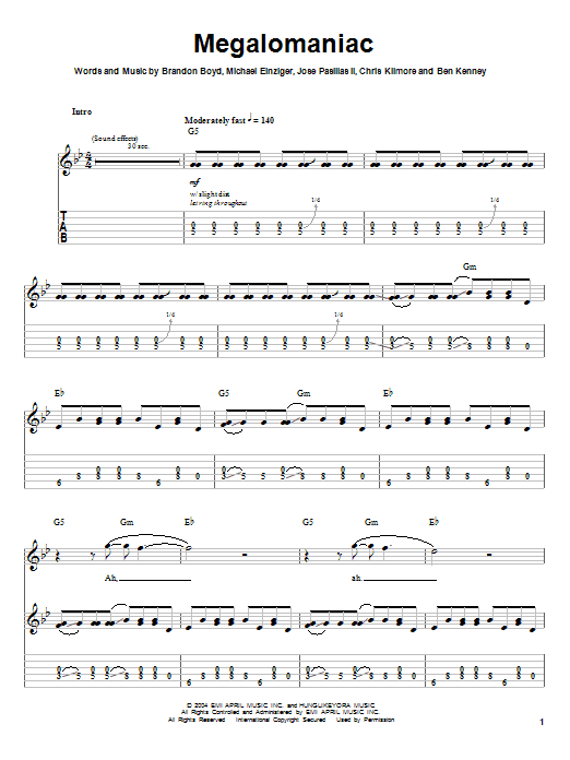 Produktgalerie: Seite 1 von 1 Megalomaniac, Incubus, Gitarre