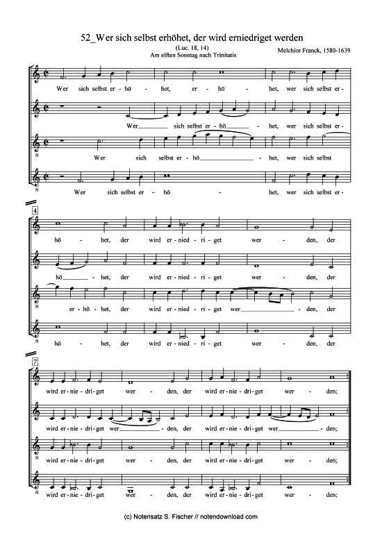 Product picture to: Wer sich selbst erhöhet, der wird erniedriget werden Melchior Franck (1580-1639)