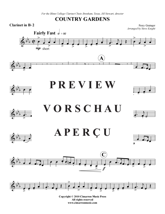 Product gallery: Page 12 of 19 Country Gardens , , (Clarinet quintet)