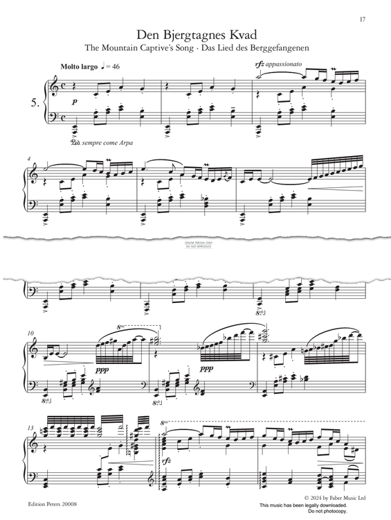 Produktgalerie: Seite 1 von 1 Den Bjergtagnes Kvad (The Mountain Captive’s Song) Op.44, Agathe Backer Grøndahl, Klavier