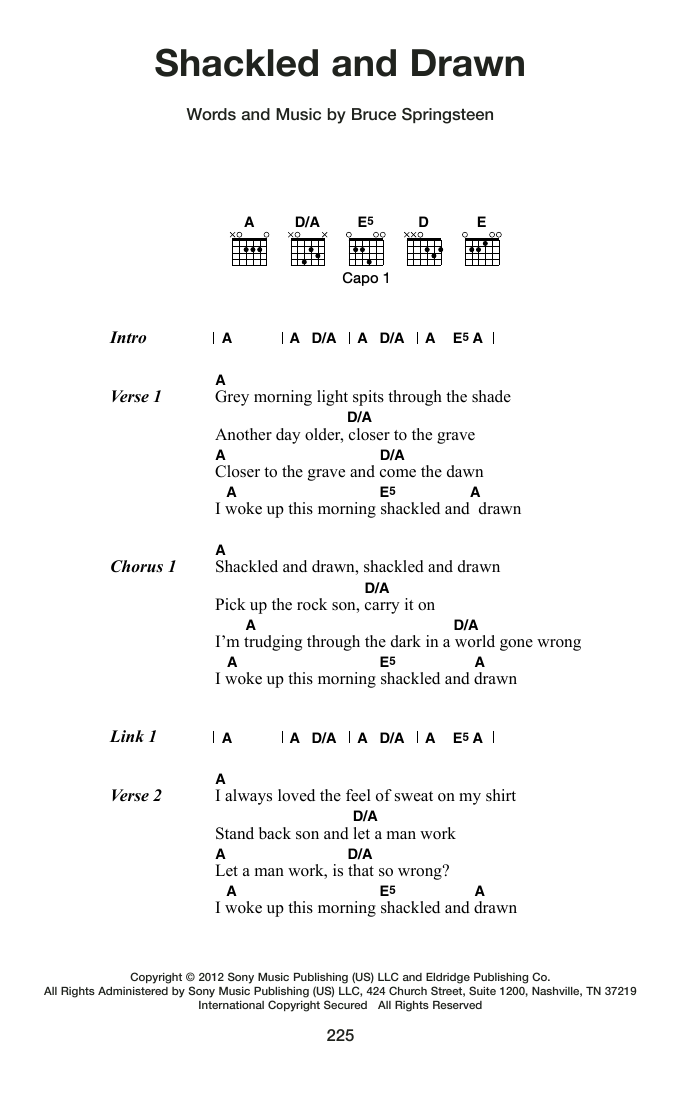 Produktgalerie: Seite 1 von 1 Shackled And Drawn, Bruce Springsteen, Gitarre