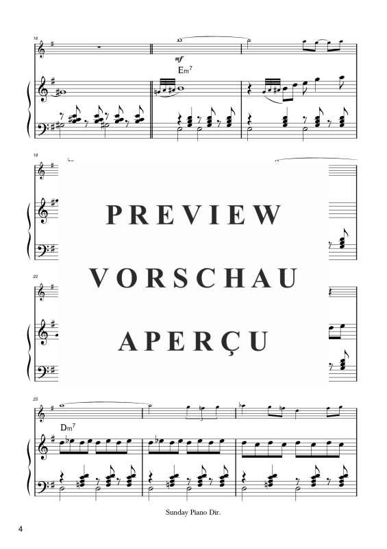 Produktgalerie: Seite 5 von 11 Sunday, , Combo: Zwei Melodiestimmen in C/B/Es, Klavier und Kontrabass