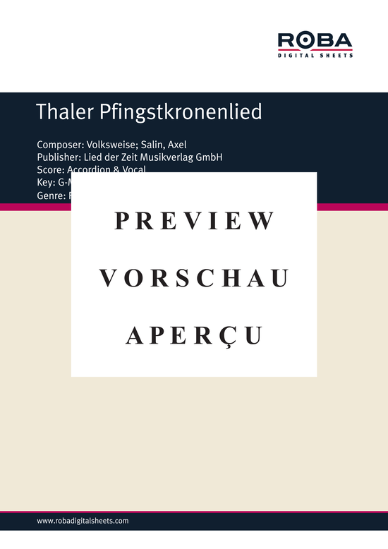 Product gallery: Page 2 of 3 Thaler Pfingstkronenlied , , (accordion)