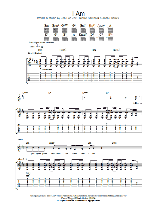 Produktgalerie: Seite 1 von 1 I Am, Bon Jovi, Gitarre