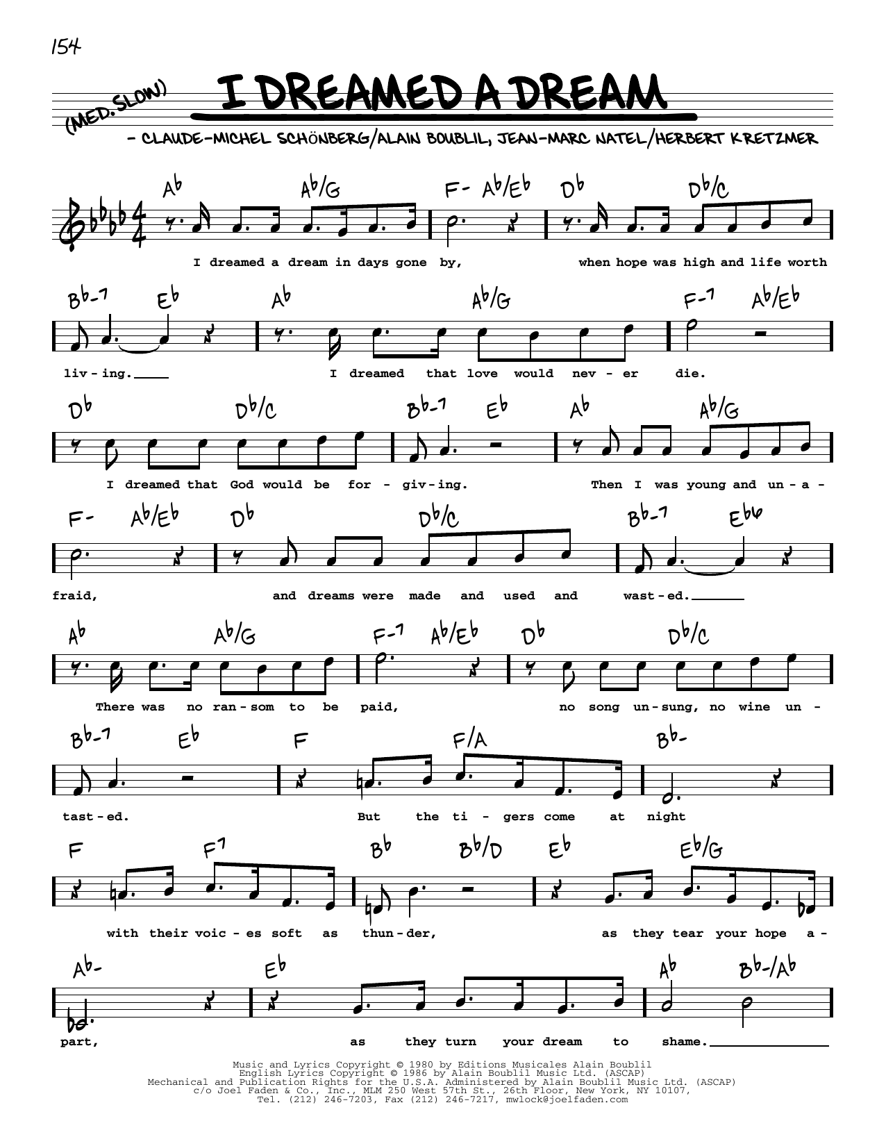 Produktbild zu: I Dreamed A Dream (from Les Miserables) (High Voice)