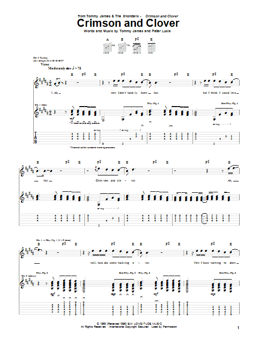Produktgalerie: Seite 1 von 1 Crimson And Clover, Tommy James & The Shondells, Gitarre