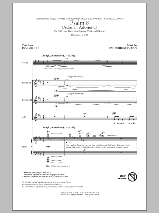 Produktgalerie: Seite 1 von 1 Psalm 8 (Adonai, Adonenu), Dan Forrest, Chor