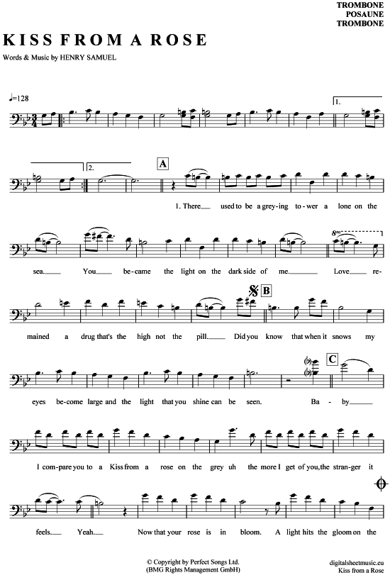 Product gallery: Page 1 of 4 Kiss from a rose , Seal, (Posaune / Bariton)