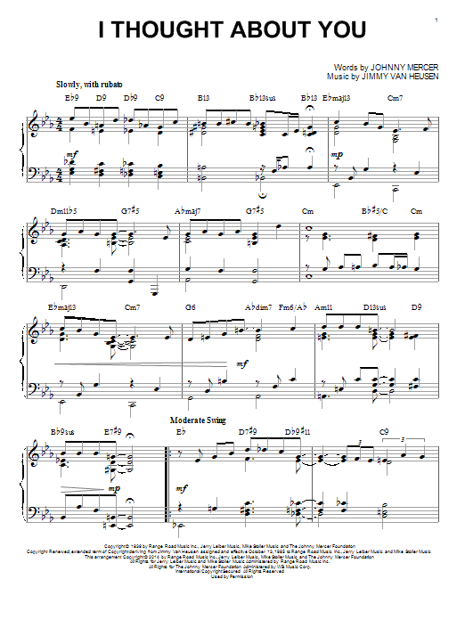 Produktbild zu: I Thought About You [Jazz version] (arr. Brent Edstrom)