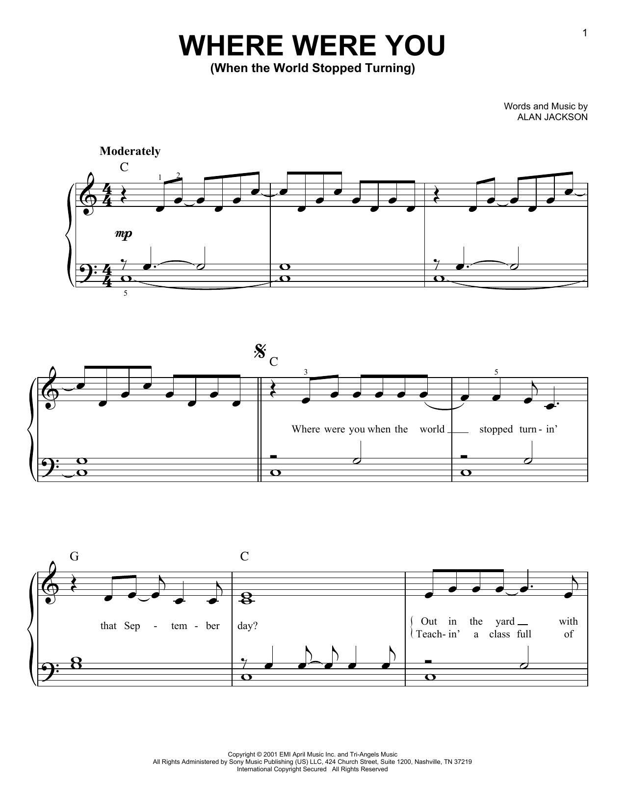 Product gallery: Page 1 of 1 Where Were You (When The World Stopped Turning), Alan Jackson