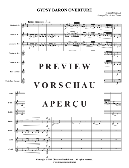 Product gallery: Page 2 of 21 Gypsy Baron Overture , , (clarinet choir)