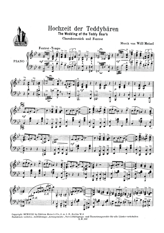 Produktbild zu: Hochzeit der TeddybärenCharakterstück und Foxtrott