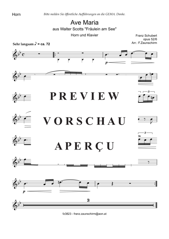 Produktgalerie: Seite 5 von 7 Ave Maria , , (Horn in F + Klavier)