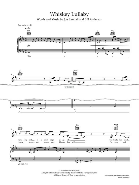 Produktgalerie: Seite 1 von 1 Whiskey Lullaby, Brad Paisley, Gesang, Gitarre, Klavier