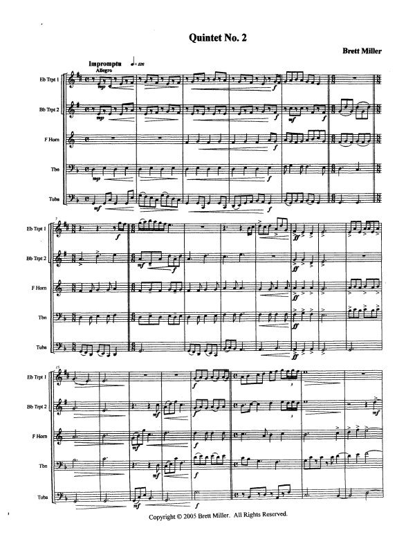 Produktgalerie: Seite 1 von 11 Quintet No. 2, , Blechbläserquintett