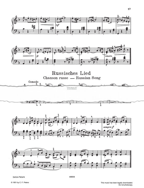 Produktgalerie: Seite 1 von 1 Russisches Lied, Pyotr Ilyich Tchaikovsky, Klavier