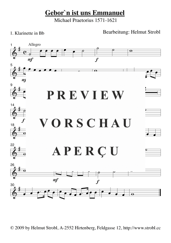 gallery: Geborn ist uns Emmanuel, , Klarinettenquartett