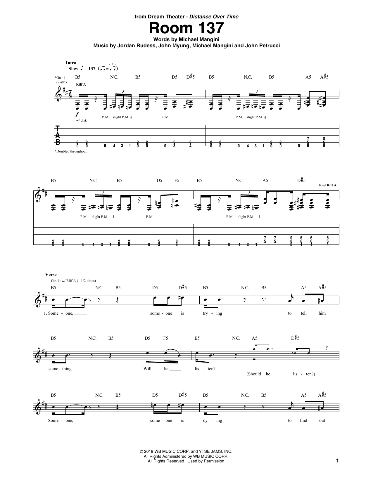 Produktgalerie: Seite 1 von 1 Room 137, Dream Theater, Gitarre