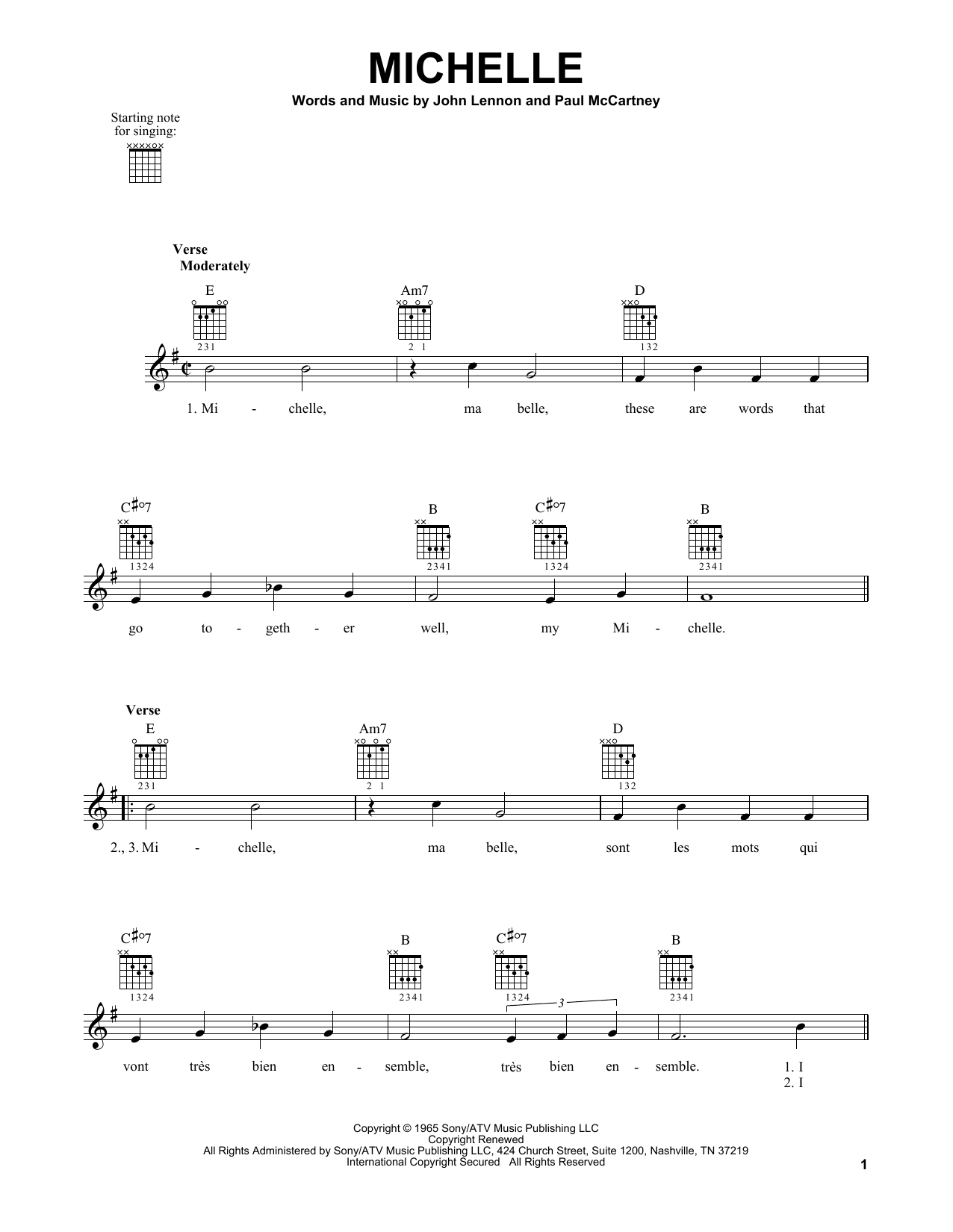 Produktgalerie: Seite 1 von 1 Michelle, The Beatles, Gitarre